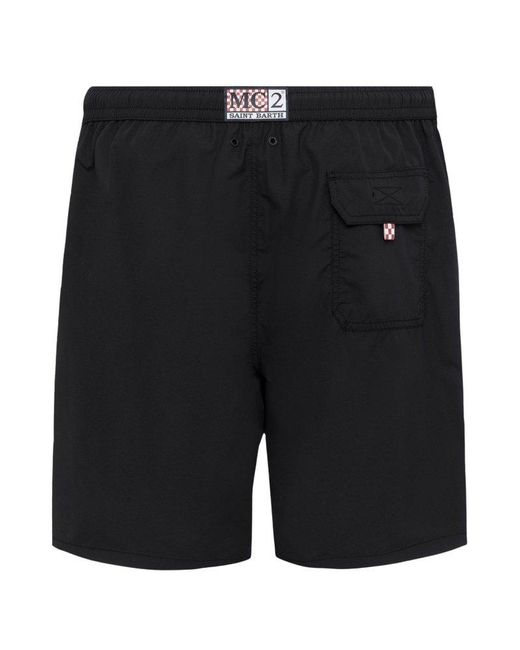 Mc2 Saint Barth Black Drawstring Swim Shorts for men
