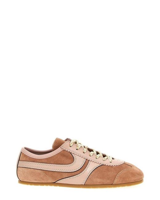 Dries Van Noten Brown Logo-printed Lace-up Sneakers