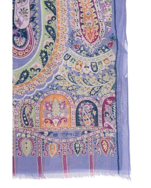 Etro Pink Silk Scarf With Print,