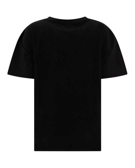 Acne Black T-Shirt With Face Logo