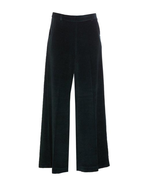 Circolo 1901 Corduroy Wide-leg Trousers in Black | Lyst