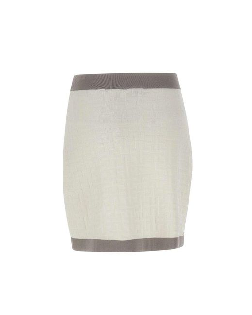 Elisabetta Franchi White Bi-color Mini Skirt