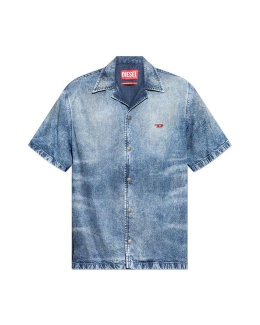 DIESEL Blue Denim Shirt for men