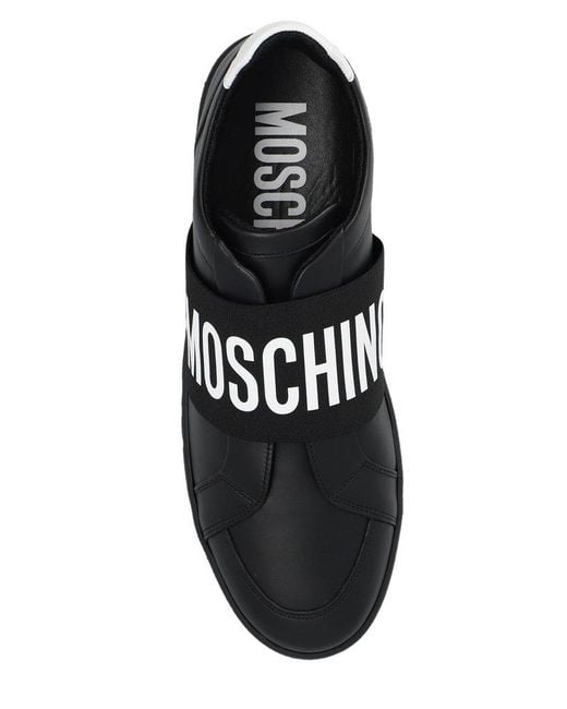 Moschino Black Logo Detailed Low-top Sneakers for men