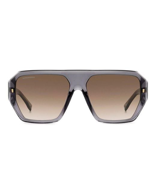 DSquared² Black Pilot Square Frame Sunglasses for men