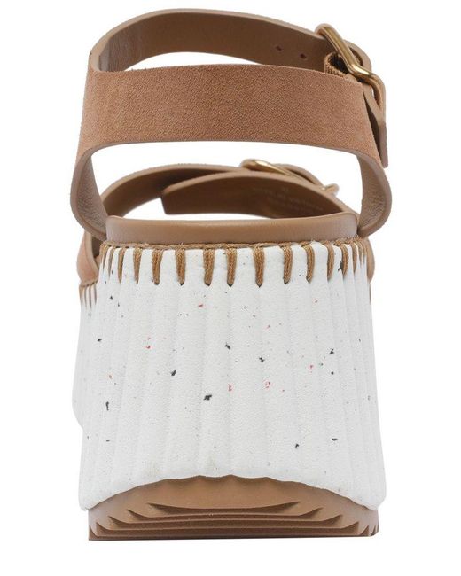 Chloé Brown Nama Wedge Sandals