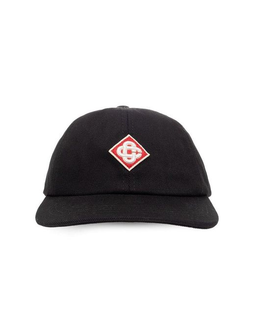Casablancabrand Black Logo Embroidered Baseball Cap for men