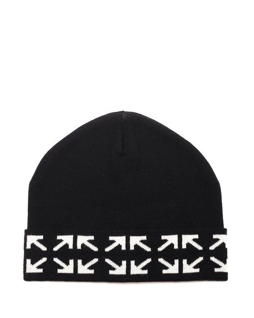 off white black beanie
