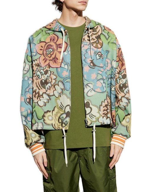 【送料&関税込】Kenzo Technical Fabric Hooded Jacket KENZO Patterned Jacket With Hood for Men | Lyst
