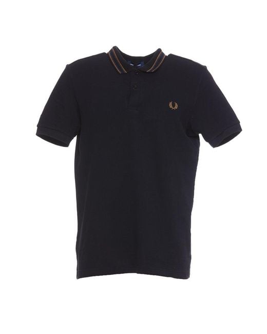 Fred Perry Black Stripe-detailed Polo Shirt for men