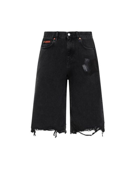 Martine Rose Black Jeans Short Pants for men