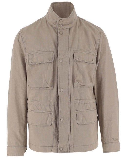 Woolrich Brown Field Pattern Shirt Jacket for men