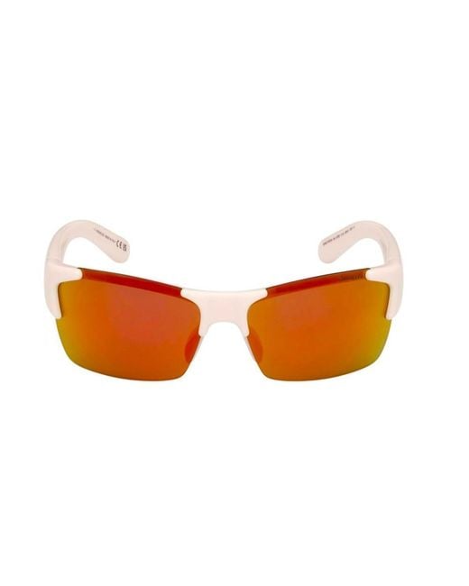 Moncler White Spectron Rectangular Sunglasses for men