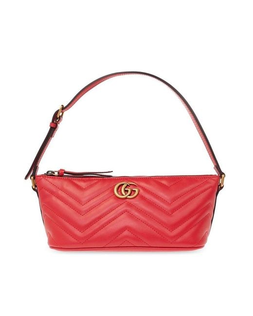 Gucci GG Marmont 2.0 Padded Shoulder Bag in Red | Lyst