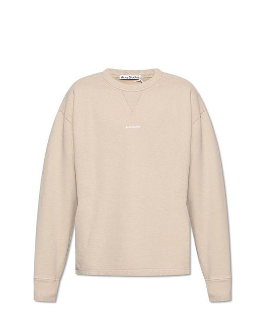 Acne Natural Sweatshirt With Logo for men