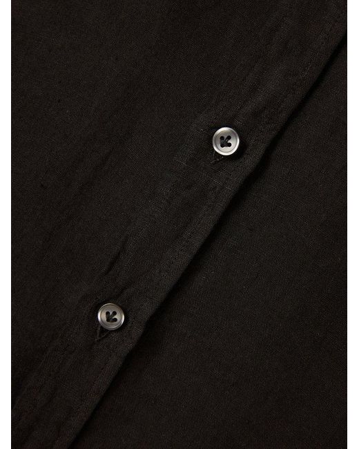 Sonrisa Black Logo Patch Straight Hem Shirt for men