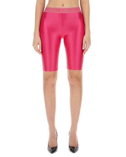 Versace Pink Logo Cycling Shorts