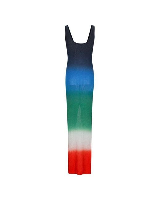 Casablanca Blue Gradient Rib Dress