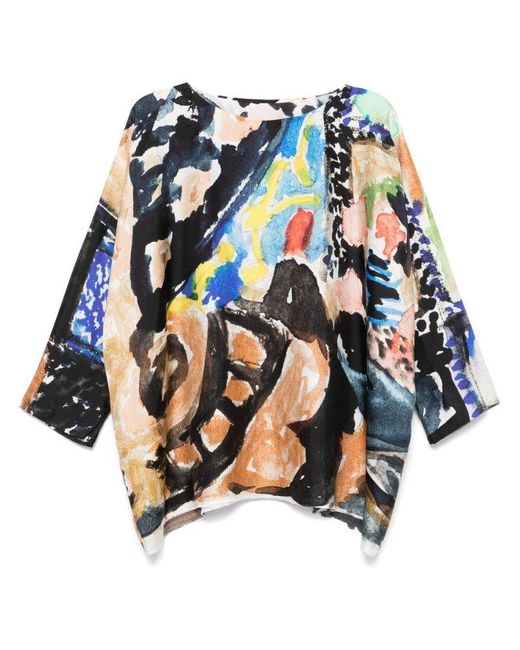 Daniela Gregis Blue Abstract Print Top