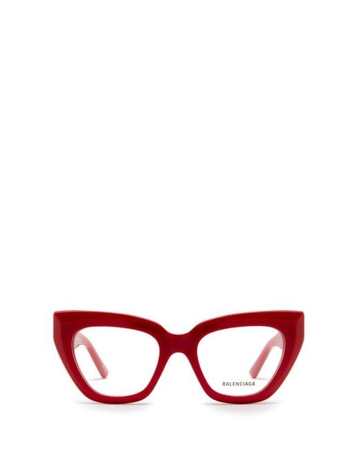 Balenciaga Red Cat-Eye Glasses