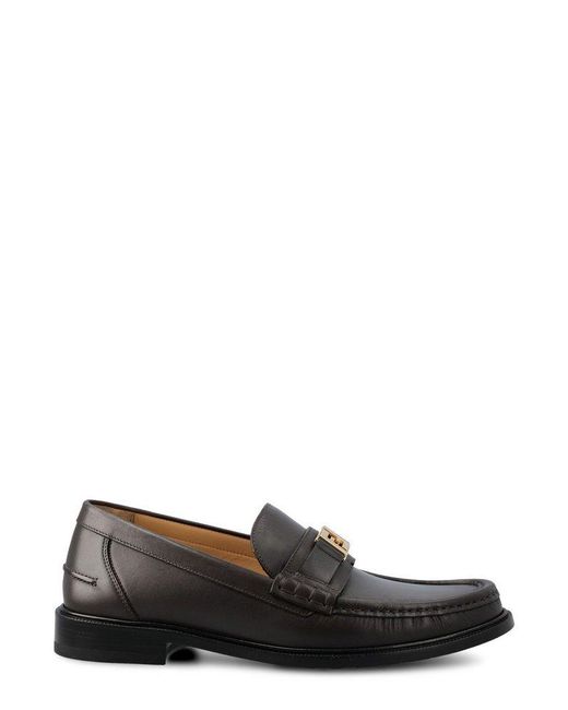Fendi Black Ff Squared Slip-on Loafers for men