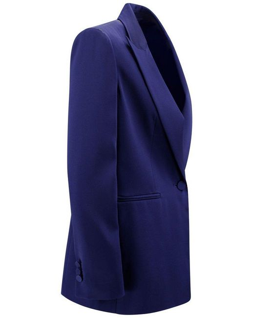 Max Mara Blue Galazia Single-Breasted Tailored Blazer