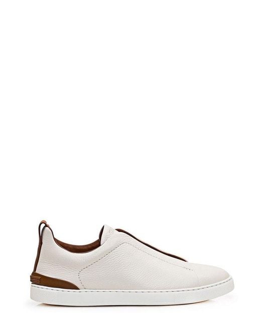 Zegna White Triple Stitchtm Sneakers for men