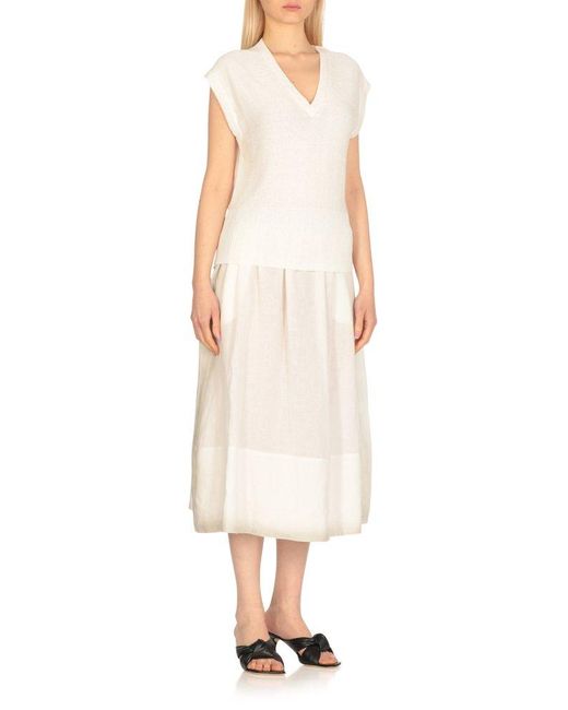 Fabiana Filippi White V-Neck Sweater
