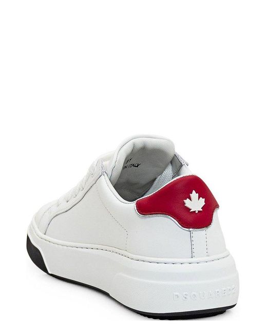 DSquared² White Logo Embossed Low-top Sneakers