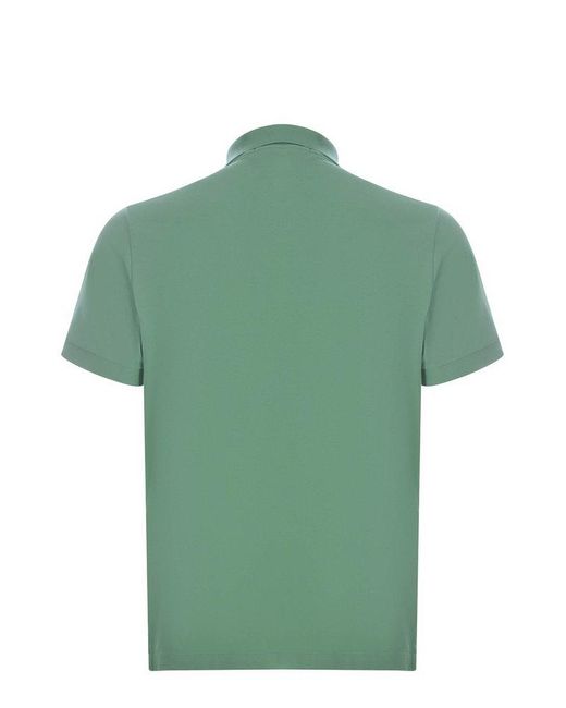 Stone Island Green Compass Patch Short-sleeved Polo Shirt for men