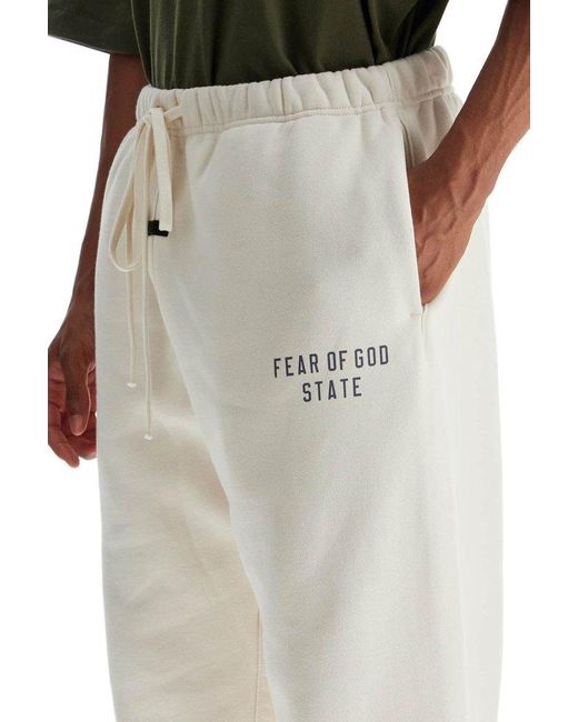 Fear Of God White Fleece Sweatpants Wide Fit for men