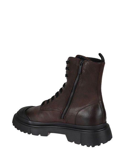 Hogan Black Laced Ankle-top Boots for men