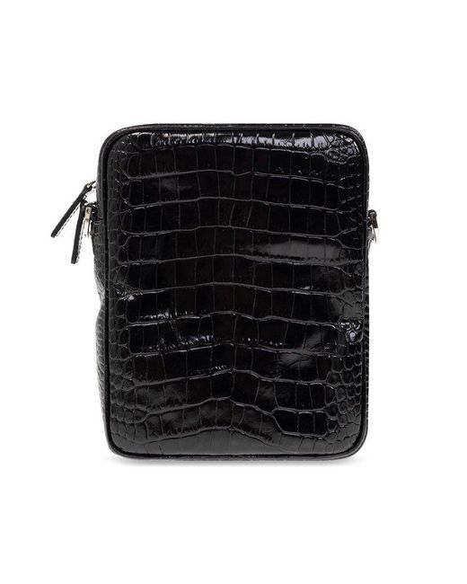 Versace Black Shoulder Bag With Medusa Face, for men