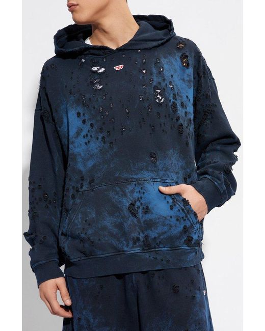 DIESEL Blue ‘S-Boxt-Hood’ Hoodie With Logo for men