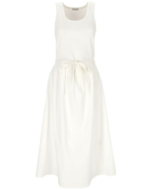 Moncler White Panelled Sleeveless Dress