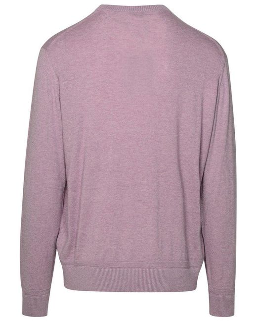 Etro Purple Lilac Cotton Blend Sweater for men