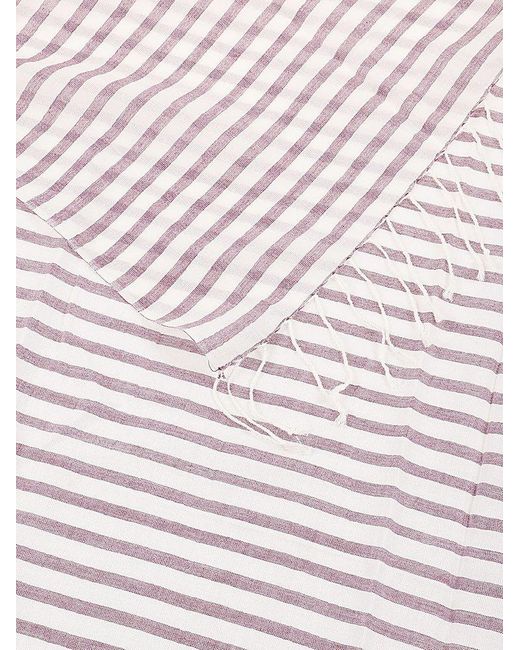 Weekend by Maxmara White Yarn-dyed Striped Stole