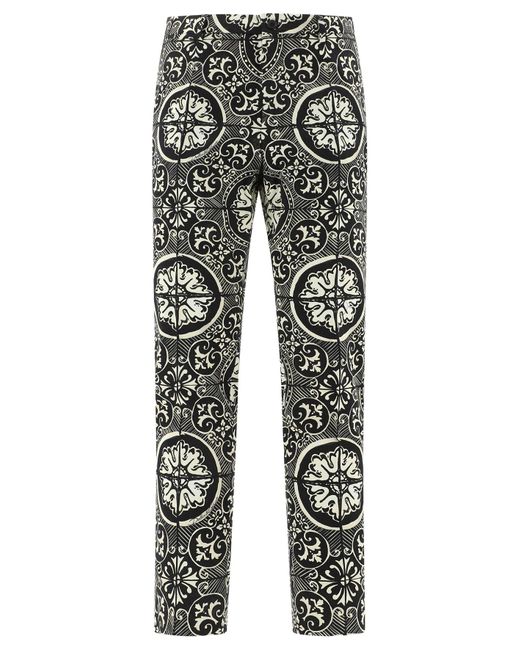Dolce & Gabbana Cotton Printed Trousers in Black for Men - Lyst