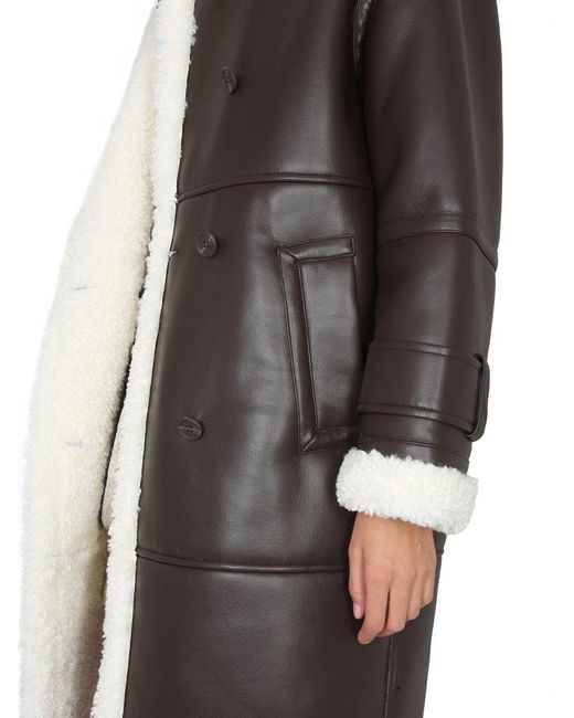 Stand Studio Hayley Faux Shearling Long Coat in Black Lyst