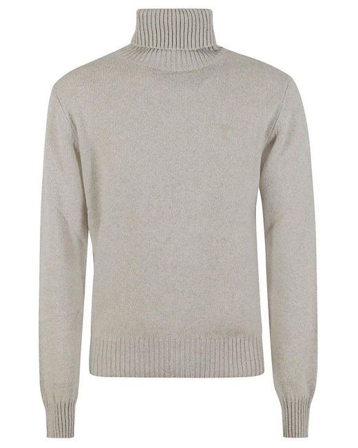 AMI Cashmere Tonal Adc Turtleneck in Grey (Gray) for Men - Save 27% | Lyst