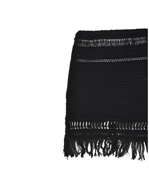 Isabel Marant Black Fringed Mini Skirt