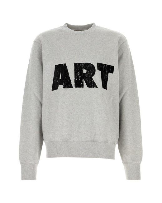 1989 STUDIO Gray Graphic Pullover Sweater for men