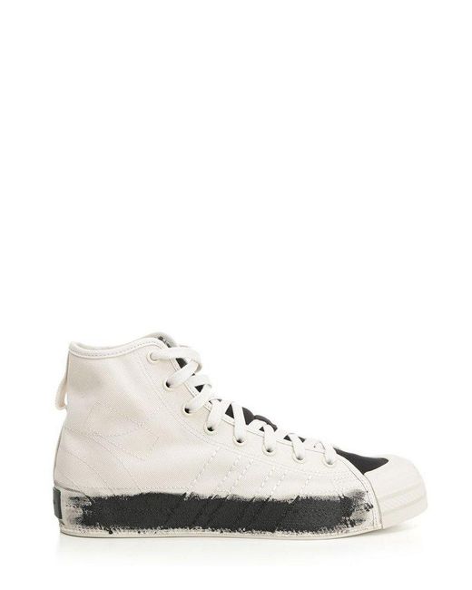 Y-3 White Nizza Hi Lave-Up Sneakers for men