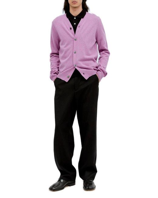 COMME DES GARÇONS PLAY Purple Button-up Cardigan
