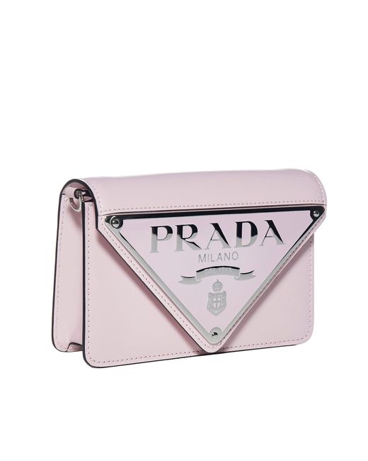 Prada Logo-plaque Mini Crossbody Bag in Natural
