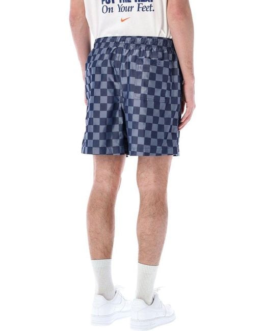 Nike Blue Flow Logo-embroidered Drawstring Shorts for men