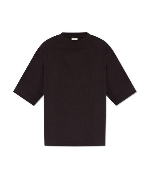Dries Van Noten Black Cotton T-Shirt for men