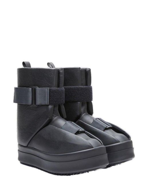 Rick Owens Black Round-toe Buckle-fastened Ankle Boots for men