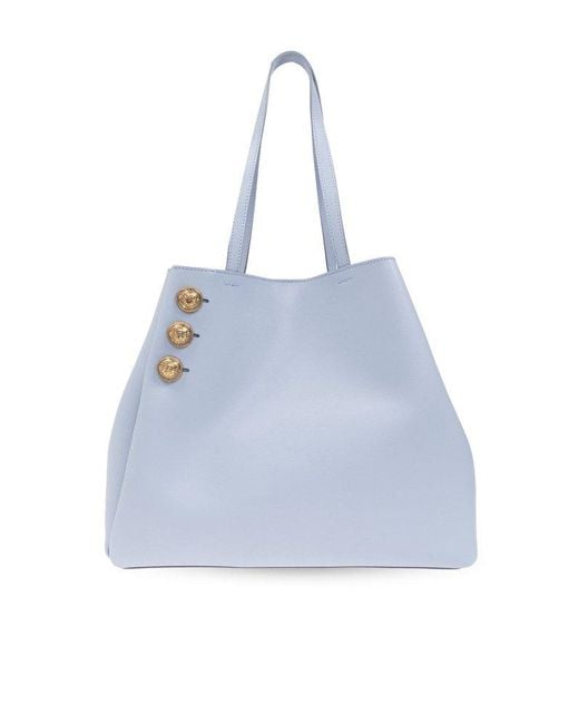 Balmain Blue ‘Embleme’ Shopper Bag, , Light
