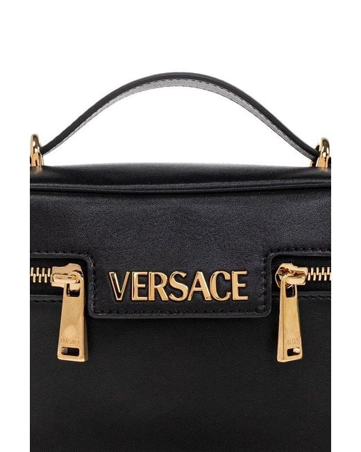 Versace Black Tag Zipped Vanity Bag